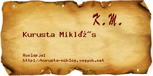 Kurusta Miklós névjegykártya